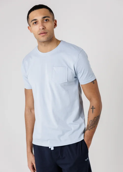Tokyo Laundry Light Blue Cotton Crew Neck T-Shirt & Shorts Pyjama Set - XL Image 4