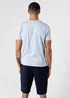 Tokyo Laundry Light Blue Cotton Crew Neck T-Shirt & Shorts Pyjama Set - XL Image 2