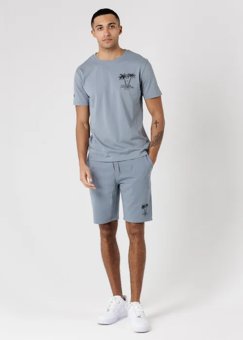 Tokyo Laundry Grey Palm Print T-Shirt & Shorts Lounge Set - S Image 2