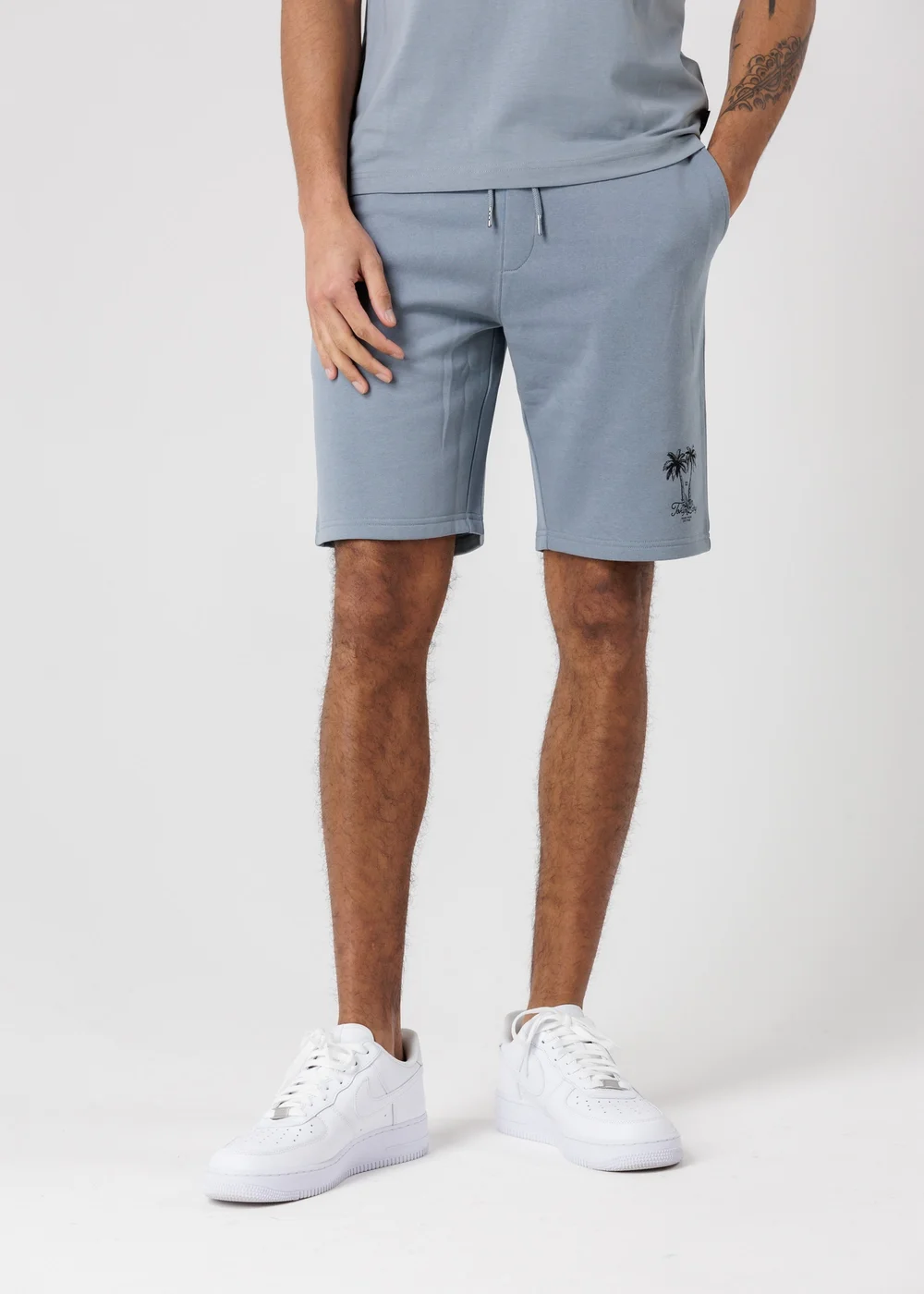 Tokyo Laundry Grey Palm Print T-Shirt & Shorts Lounge Set - S Image 4