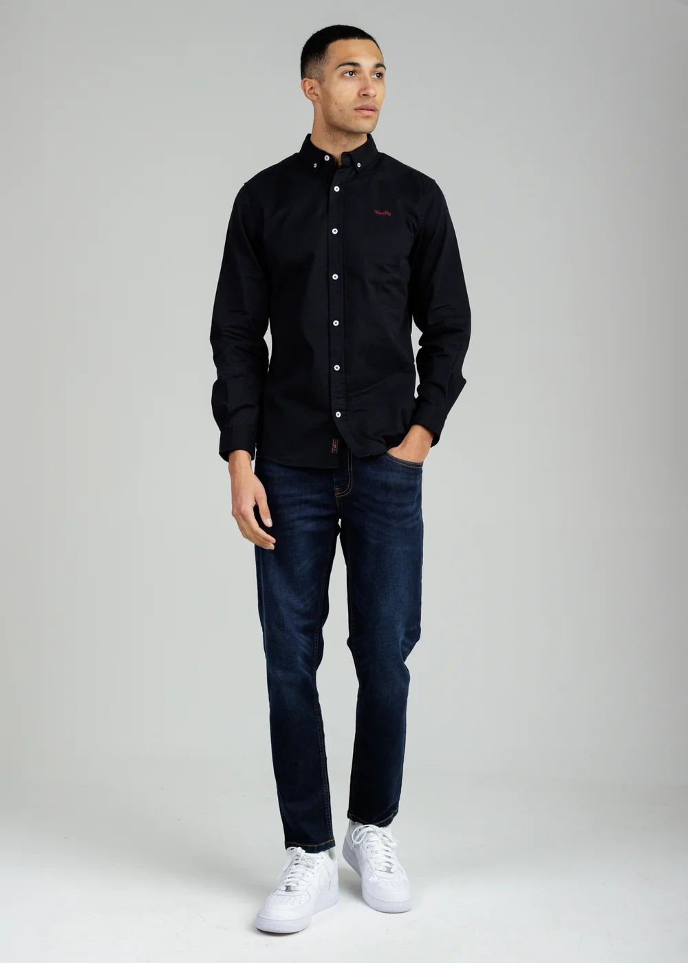 Tokyo Laundry Black Cotton Oxford Long Sleeve Shirt - L Image 4