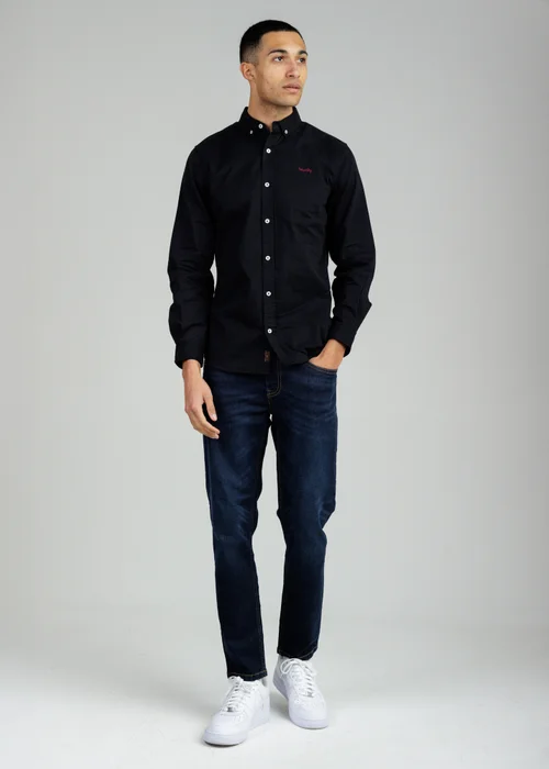 Tokyo Laundry Black Cotton Oxford Long Sleeve Shirt - L Image 4