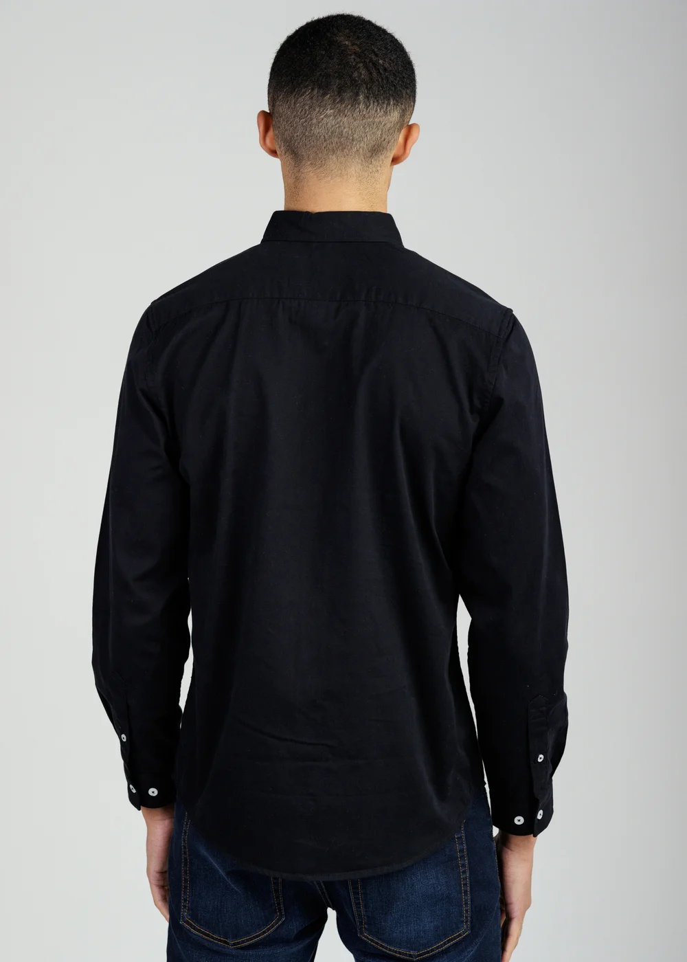 Tokyo Laundry Black Cotton Oxford Long Sleeve Shirt - L Image 2