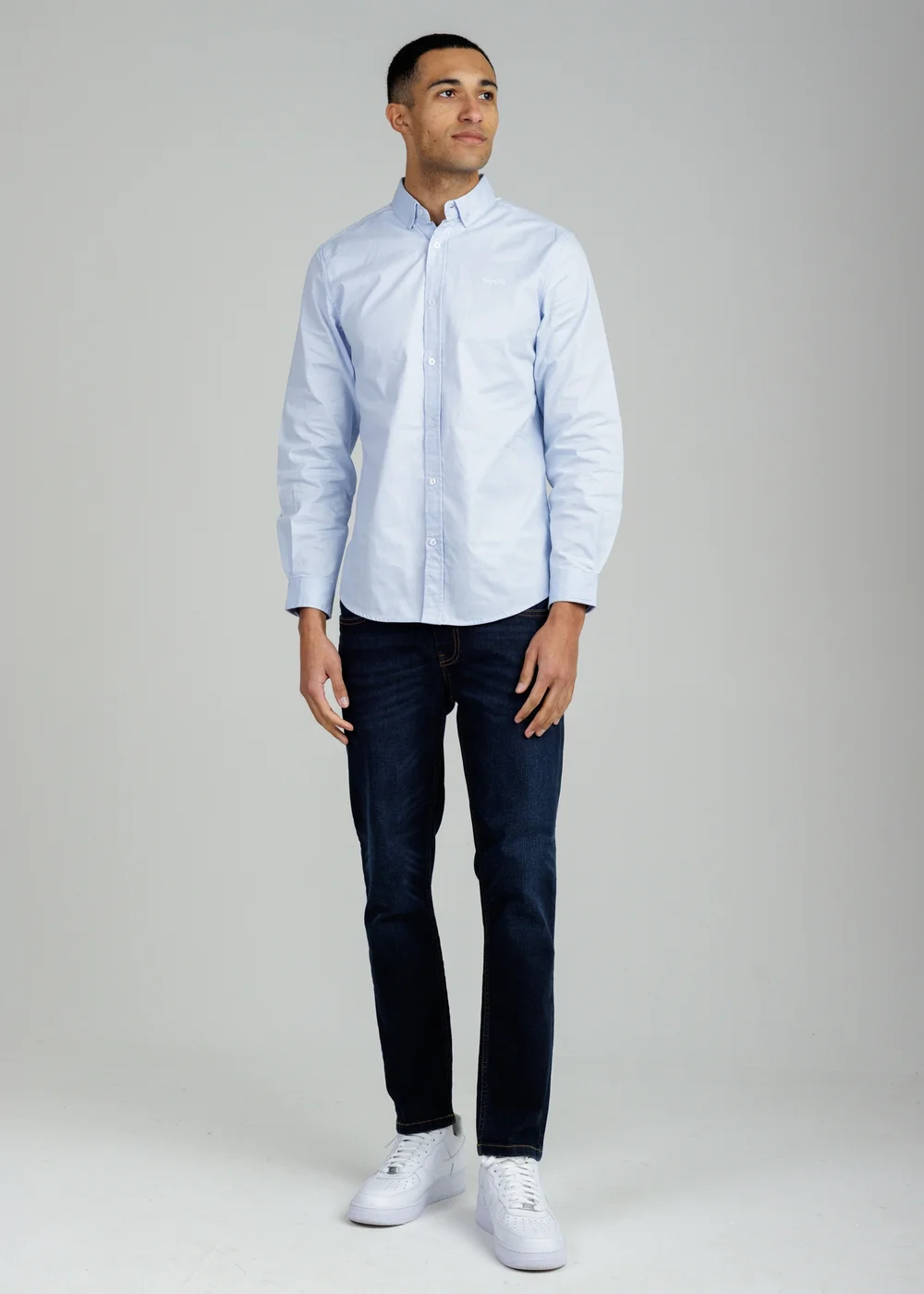 Tokyo Laundry Light Blue Cotton Oxford Long Sleeve Shirt - XL Image 4