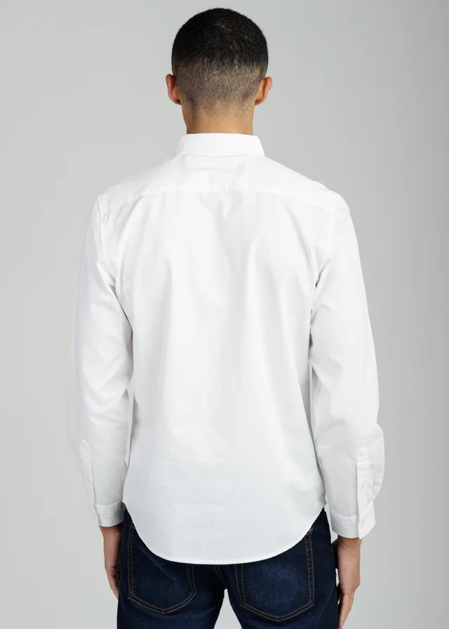 Tokyo Laundry White Cotton Oxford Long Sleeve Shirt