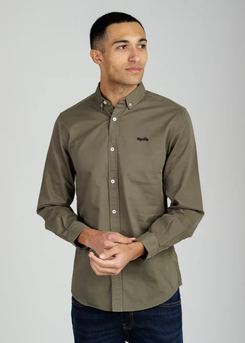 Tokyo Laundry Khaki Cotton Oxford Long Sleeve Shirt - M Image 2