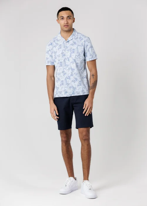 Tokyo Laundry Light Blue Cotton Short Sleeve Button-Up Tropical Print Shirt - M Image 4