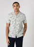 Tokyo Laundry Green Cotton Short Sleeve Button-Up Tropical Print Shirt - S Image 1