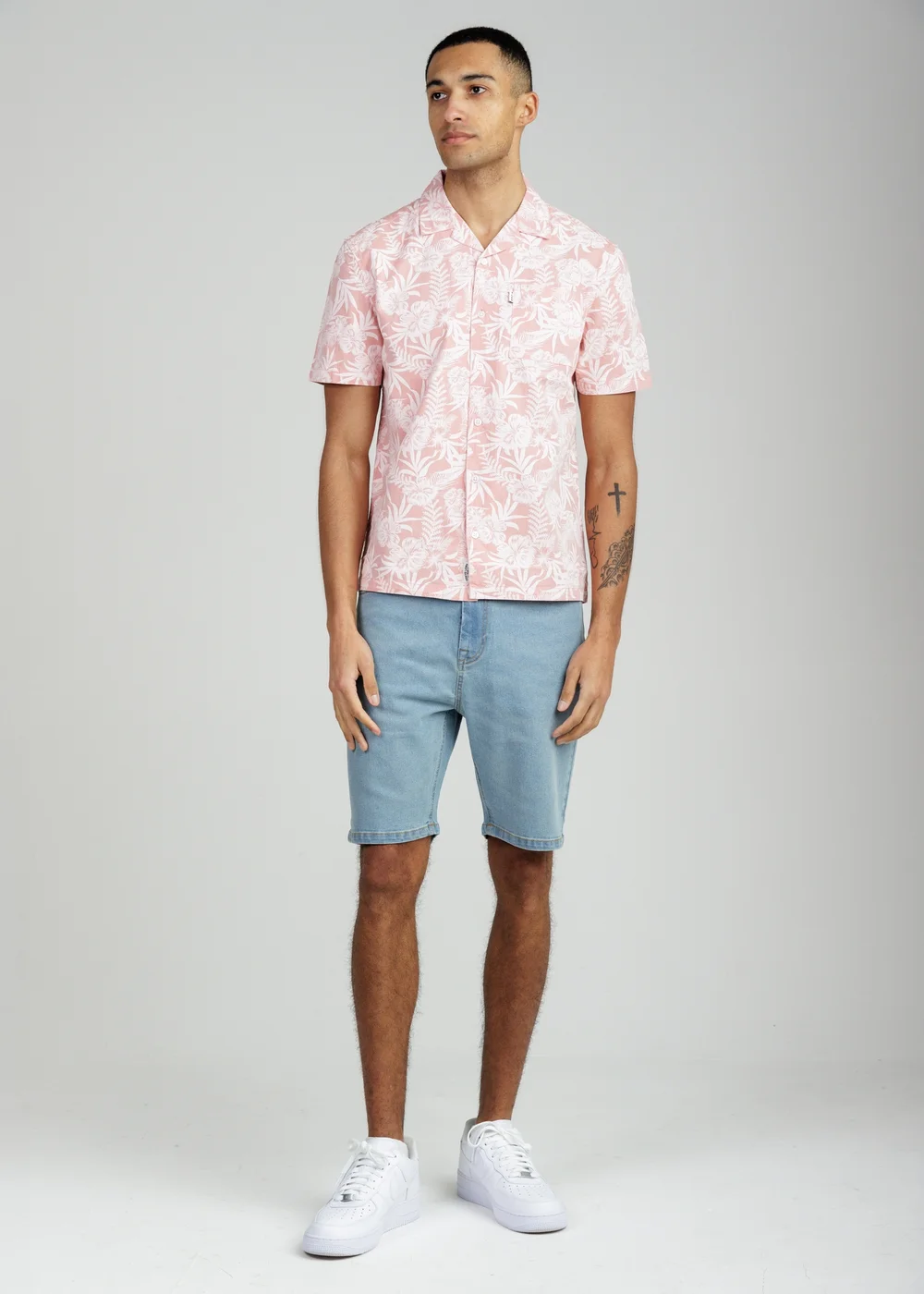 Tokyo Laundry Coral Cotton Short Sleeve Button-Up Tropical Print Shirt - M Image 5