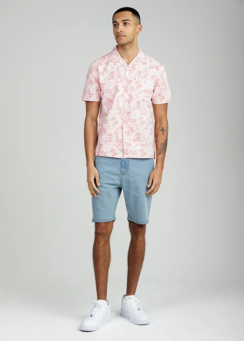 Tokyo Laundry Coral Cotton Short Sleeve Button-Up Tropical Print Shirt - M Image 5