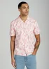 Tokyo Laundry Coral Cotton Short Sleeve Button-Up Tropical Print Shirt - M Image 2