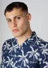 Tokyo Laundry Navy Relaxed Button-Up Palm Print Holiday Shirt - L Image 4