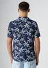 Tokyo Laundry Navy Relaxed Button-Up Palm Print Holiday Shirt - L Image 3