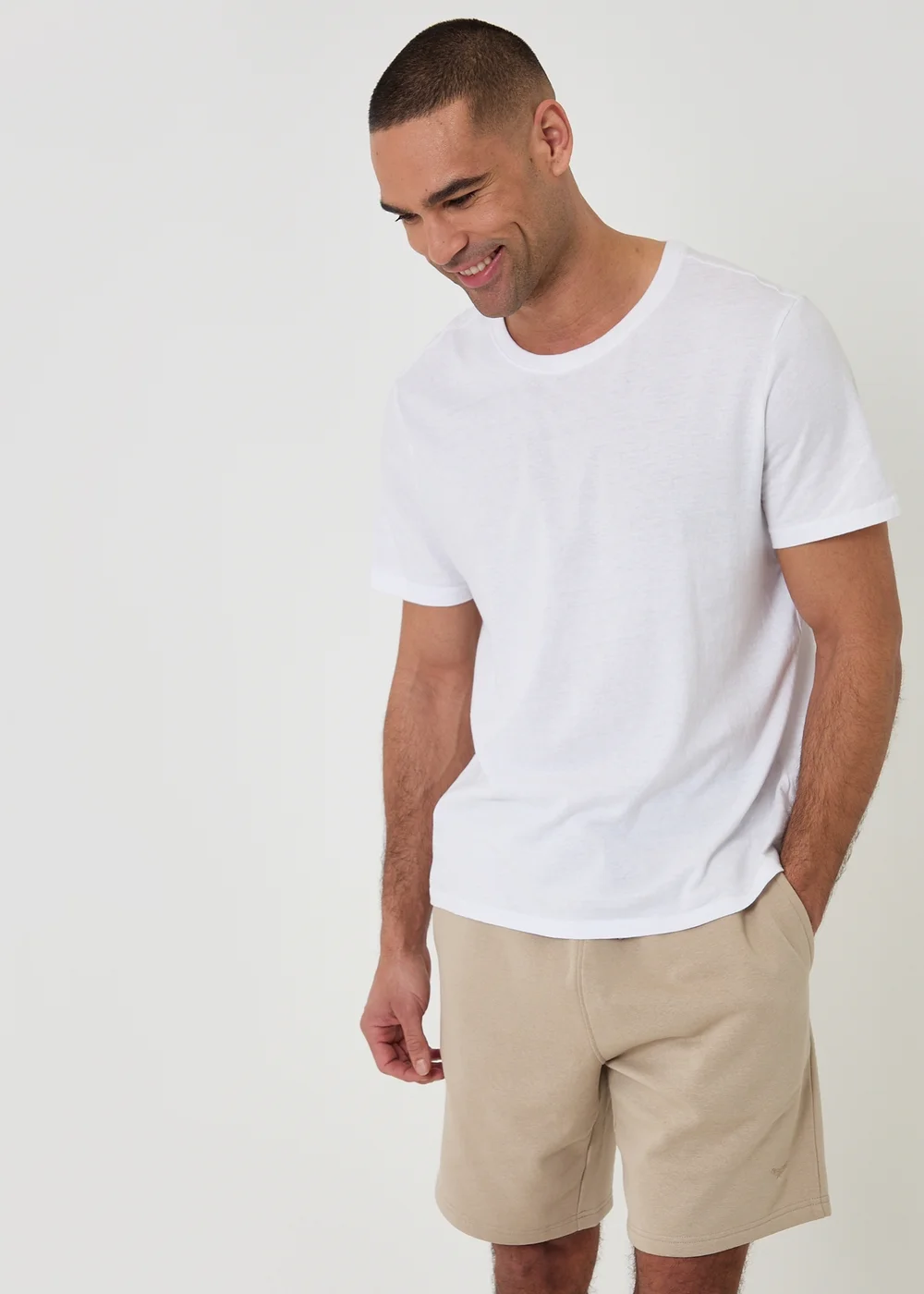 Threadbare Stone Sweat Shorts - M Image 3