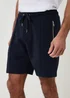 Threadbare Navy Pique Pleated Sweat Shorts - L Image 4