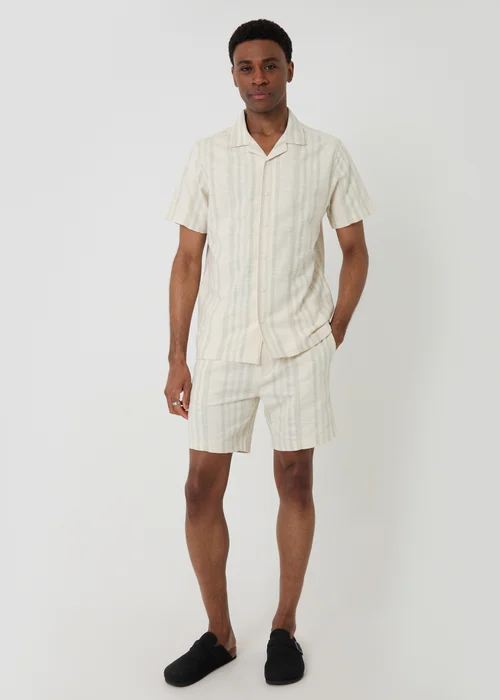 Threadbare Soft Green Chevron Stripe Cotton Short Sleeve Shirt - XL Image 3