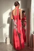 Style Cheat Pink Peony Soft Satin Maxi Dress With Scarf - 14 Image 6