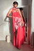 Style Cheat Pink Peony Soft Satin Maxi Dress With Scarf - 14 Image 1