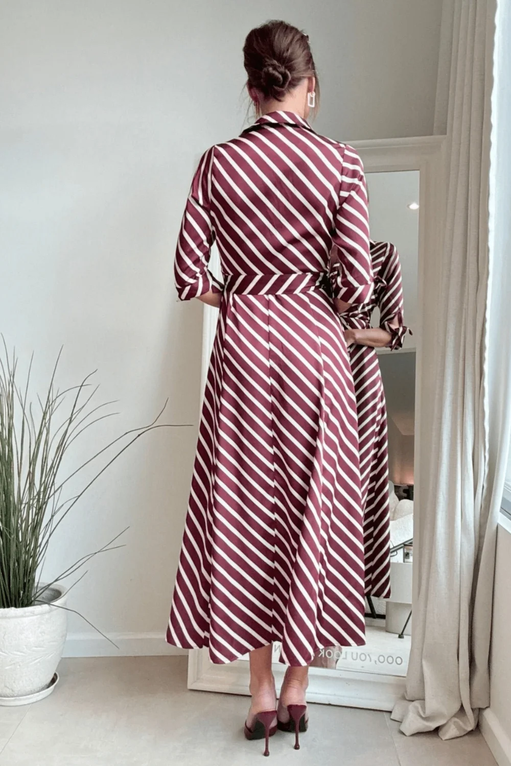 Style Cheat Red Stripe Daphne Belted Shirt Dress - 14 Image 4