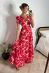Style Cheat Red & White Zoe Tiered Cutout Maxi Dress - 12 Image 3