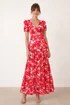 Style Cheat Red & White Zoe Tiered Cutout Maxi Dress - 12 Image 1