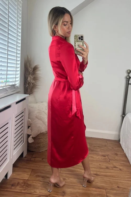 Style Cheat Pink & Red Jem Colour Block Wrap Dress - 10 Image 6