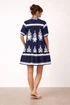 Style Cheat Navy & White Placement Print Smock Mini Dress - 8 Image 6