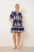 Style Cheat Navy & White Placement Print Smock Mini Dress - 8 Image 2