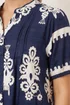 Style Cheat Navy & White Placement Print Smock Mini Dress - 8 Image 3