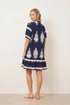 Style Cheat Navy & White Placement Print Smock Mini Dress - 8 Image 4