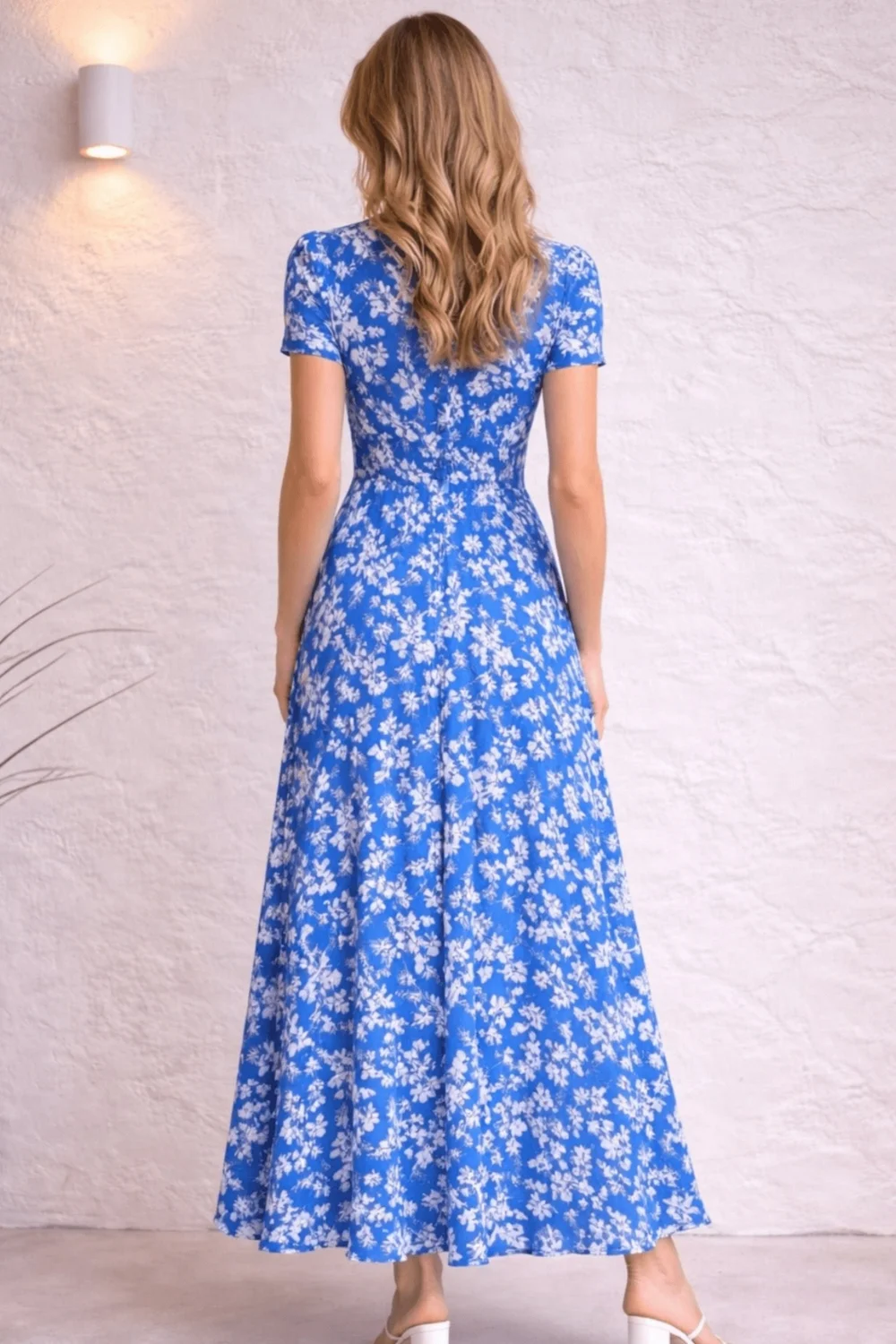 Style Cheat Blue Button Floral Midi Dress - 8 Image 2