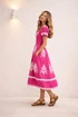 Style Cheat Knot Front Midi Dress Pink - 10 Image 2