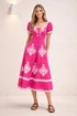 Style Cheat Knot Front Midi Dress Pink - 10 Image 1