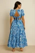 Style Cheat Blue Floral Zoe Tiered Cutout Maxi Dress - 8 Image 5