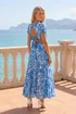 Style Cheat Blue Floral Zoe Tiered Cutout Maxi Dress - 8 Image 4