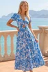 Style Cheat Blue Floral Zoe Tiered Cutout Maxi Dress - 8 Image 1