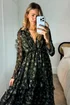 Style Cheat Blurred Khaki Floral Birdie Frill Tie Back Maxi Dress - 6 Image 4