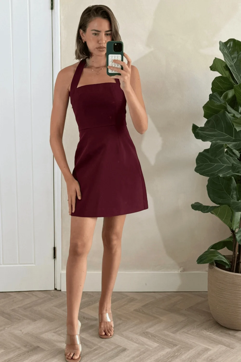 Style Cheat Burgundy Tilly Halter Mini Dress - 6 Image 1