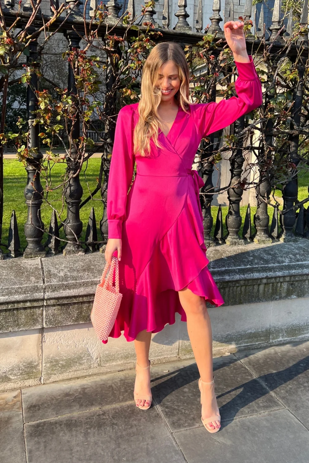 Style Cheat Pink Charlotte Wrap Midi Dress - 6 Image 4