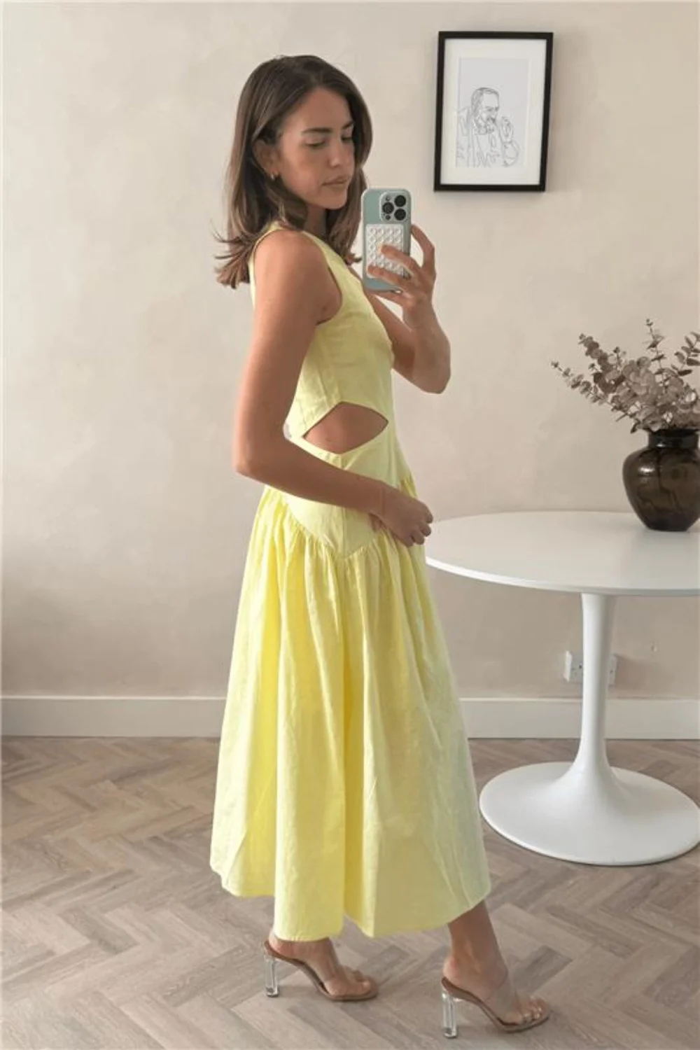 Style Cheat Yellow Jasmine Cut-Out One-Shoulder Midi Dress - 12 Image 1