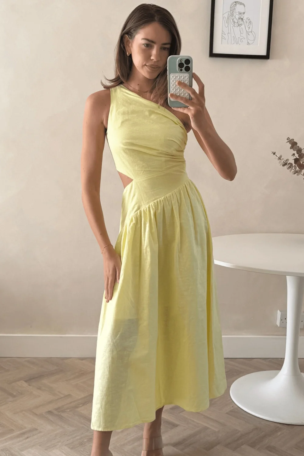 Style Cheat Yellow Jasmine Cut-Out One-Shoulder Midi Dress - 12 Image 4
