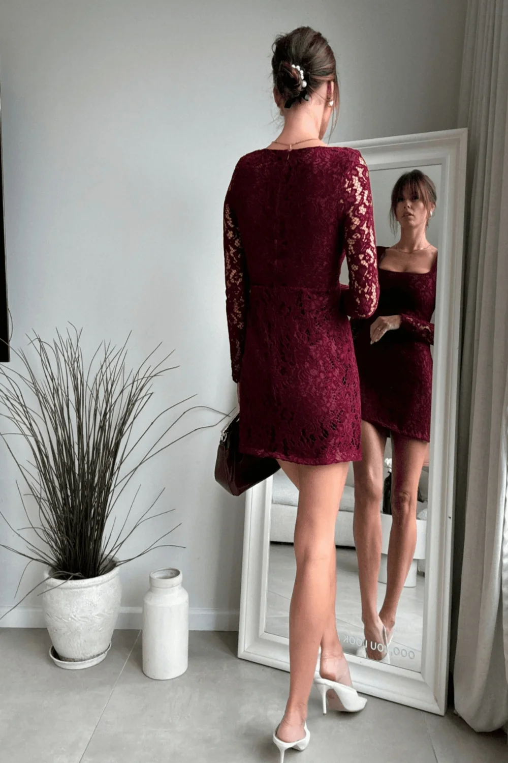 Style Cheat Burgundy Red Rita Lace Dress - 6 Image 4