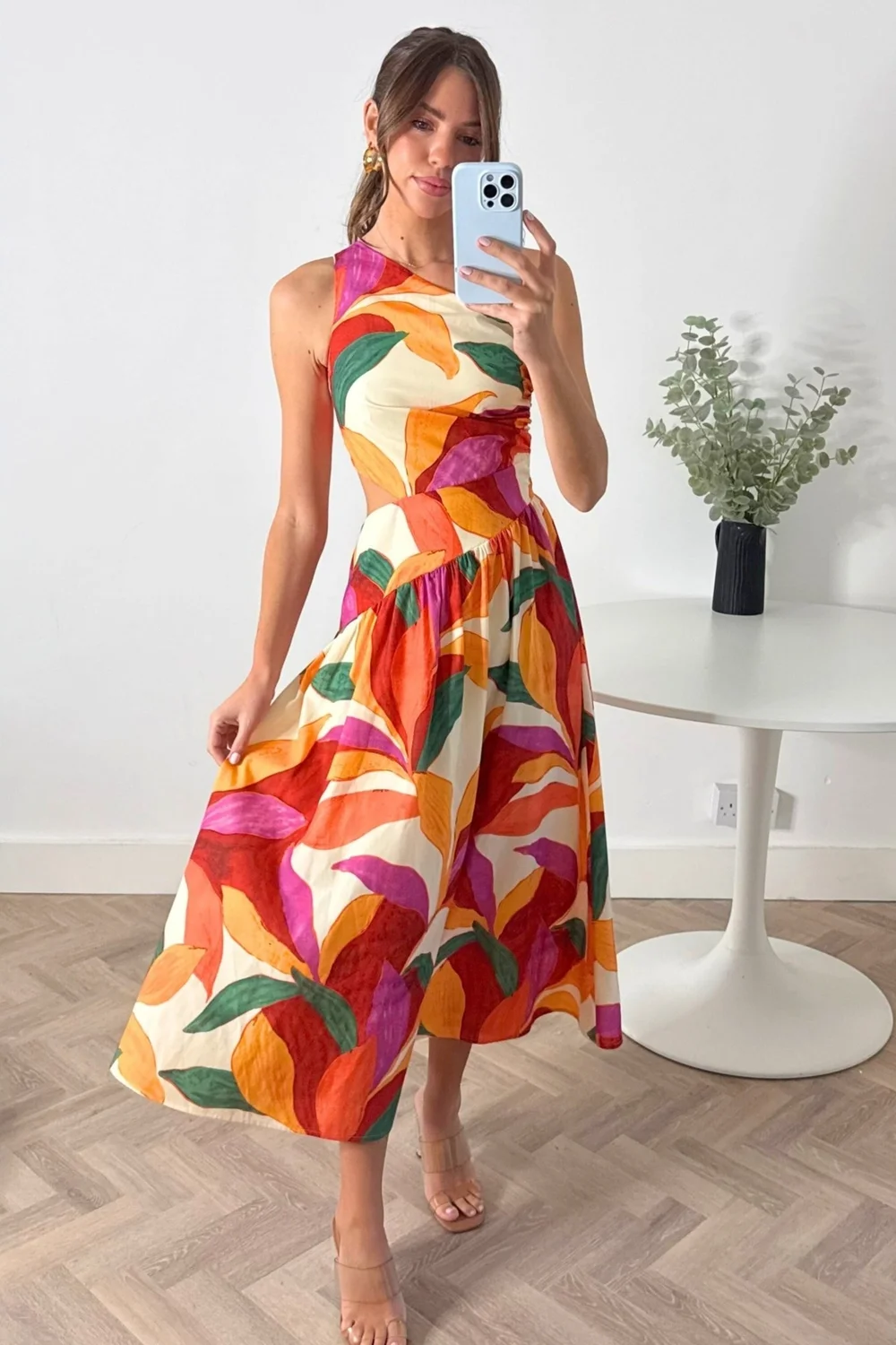 Style Cheat Multi Jasmine Cut Out One Shoulder Midi Dress - 14 Image 3