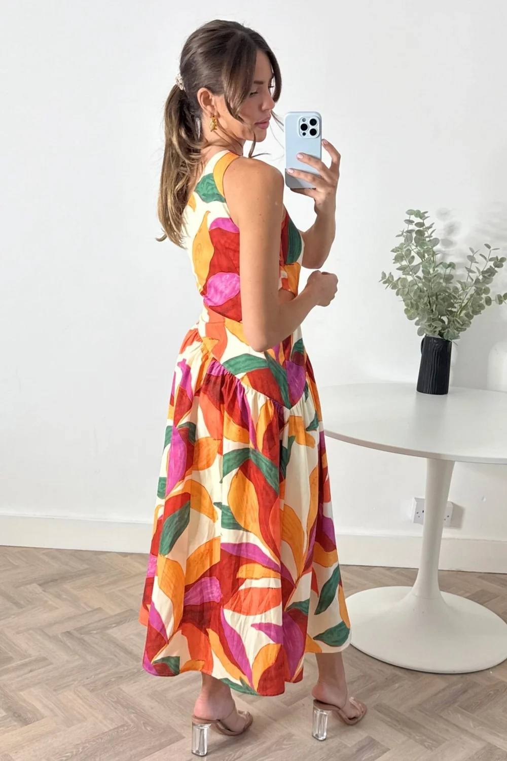 Style Cheat Multi Jasmine Cut Out One Shoulder Midi Dress - 14 Image 5