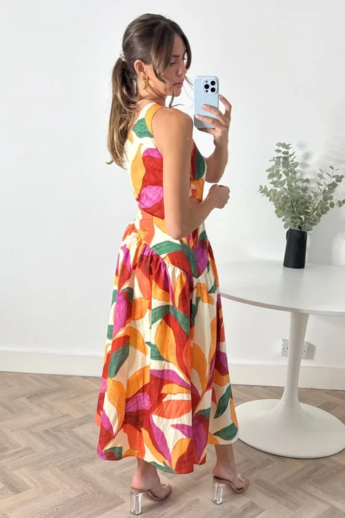 Style Cheat Multi Jasmine Cut Out One Shoulder Midi Dress - 14 Image 5