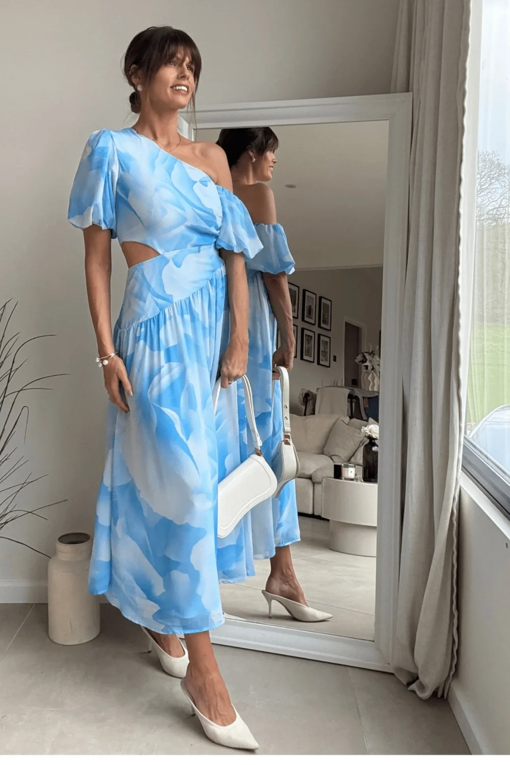 Style Cheat Blue Jennifer Asymmetric Cut Out Dress - 8 Image 1