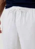 Threadbare White Linen Blend Drawcord Trousers - M Image 4