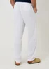 Threadbare White Linen Blend Drawcord Trousers - M Image 2