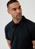Threadbare Black Textured Cotton Rich Polo Shirt - S Image 4