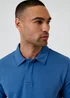 Threadbare Blue Textured Cotton Rich Polo Shirt - 2XL Image 4